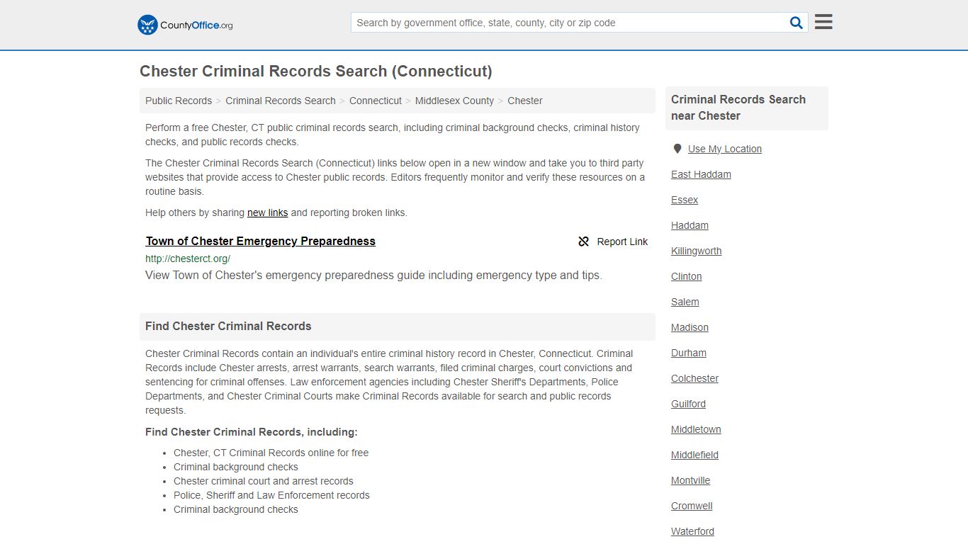Criminal Records Search - Chester, CT (Arrests, Jails & Most Wanted ...